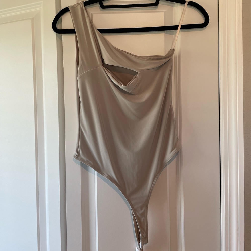 Off the shoulder one shoulder body suit
